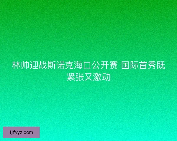 林帅迎战斯诺克海口公开赛 国际首秀既紧张又激动
